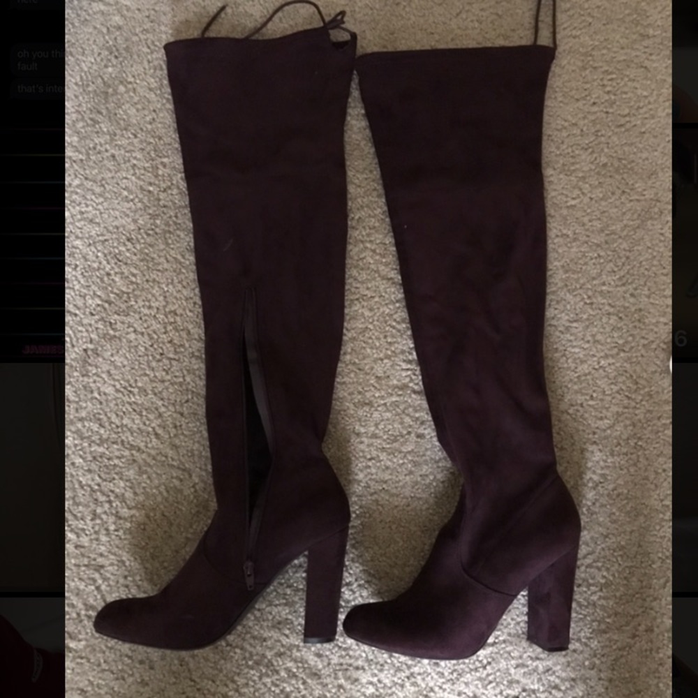 thigh high heeled boots